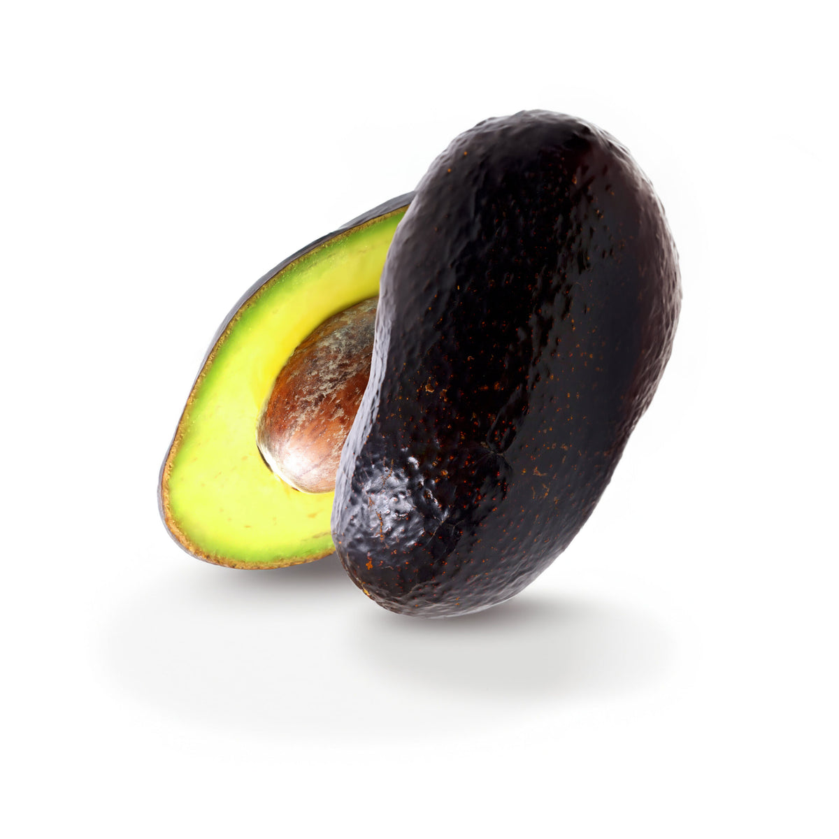 Oro Negro avocado cut open to show its flesh and seed