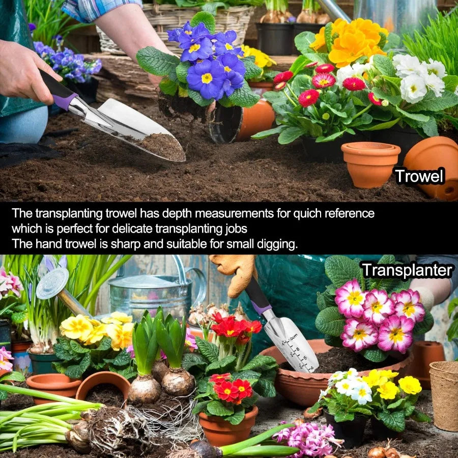 Garden Tools Set 83 Piece Succulent Tools Set Included Heavy Duty Aluminum Gardening Tools for Gardening NonSlip Ergonomic Hand