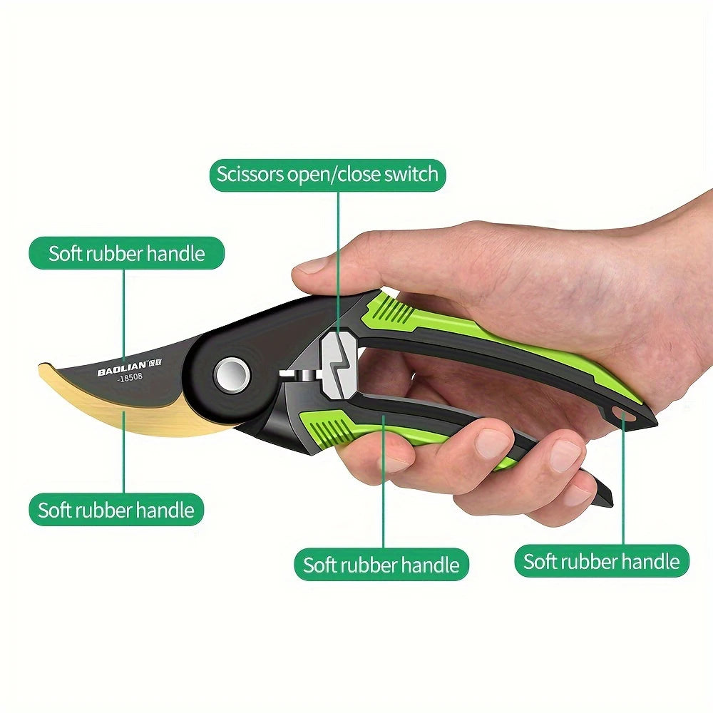 Industrial Grade Pruning Shears Are Labor-Saving Gardening Tools With Sharp, Durable, And Non Slip Scissors