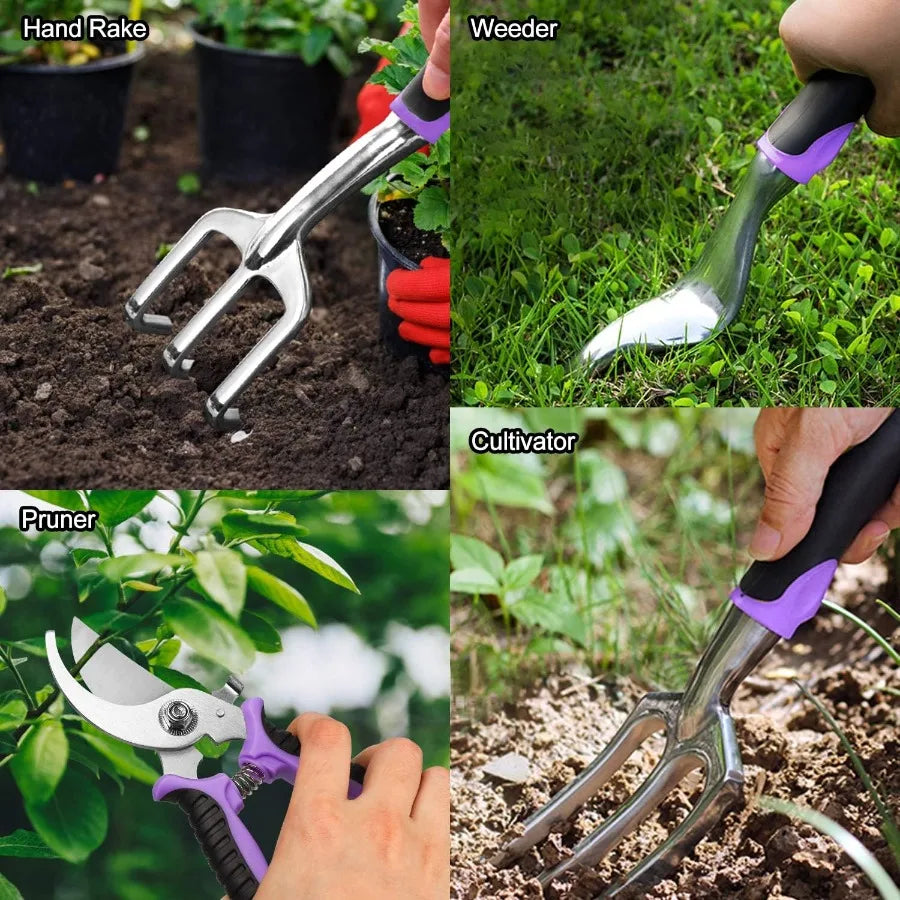 Garden Tools Set 83 Piece Succulent Tools Set Included Heavy Duty Aluminum Gardening Tools for Gardening NonSlip Ergonomic Hand