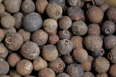 Dried pimento allspice berries used as a culinary spice