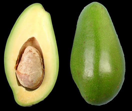 Doni avocado cut open to show its flesh and seed