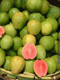 Tikal guava cut open to show its pink flesh