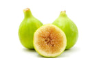Yellow Thailand Honey fig cut open to show honey-colored flesh